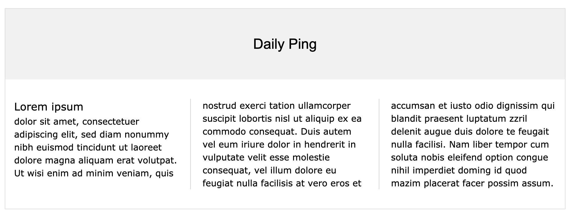 Example Multi-Column Layout