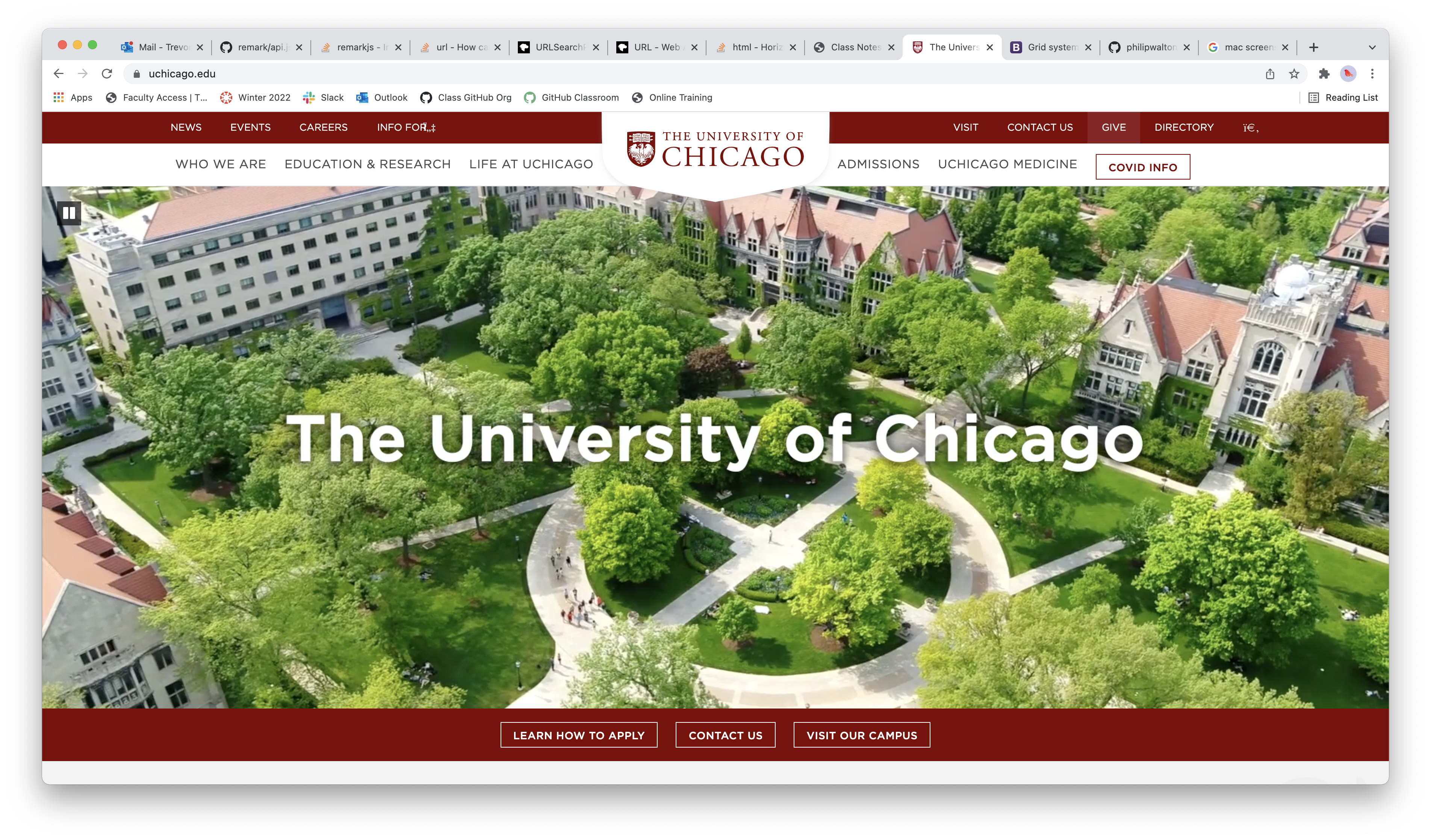 UChicago.edu Home Page